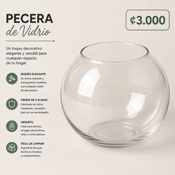 PECERA REDONDO DE VIDRIO