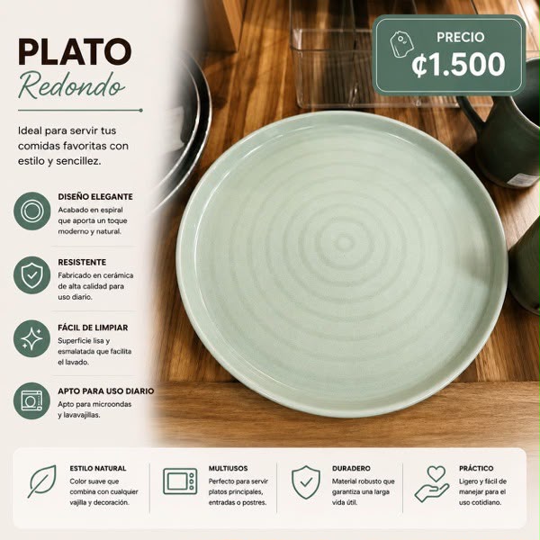 PLATO REDONDO DE CERAMICA