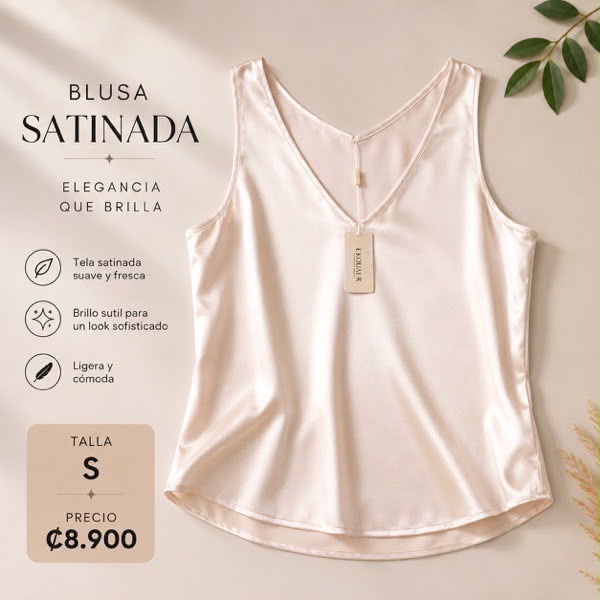 BLUSAS SATINADAS PARA MUJER